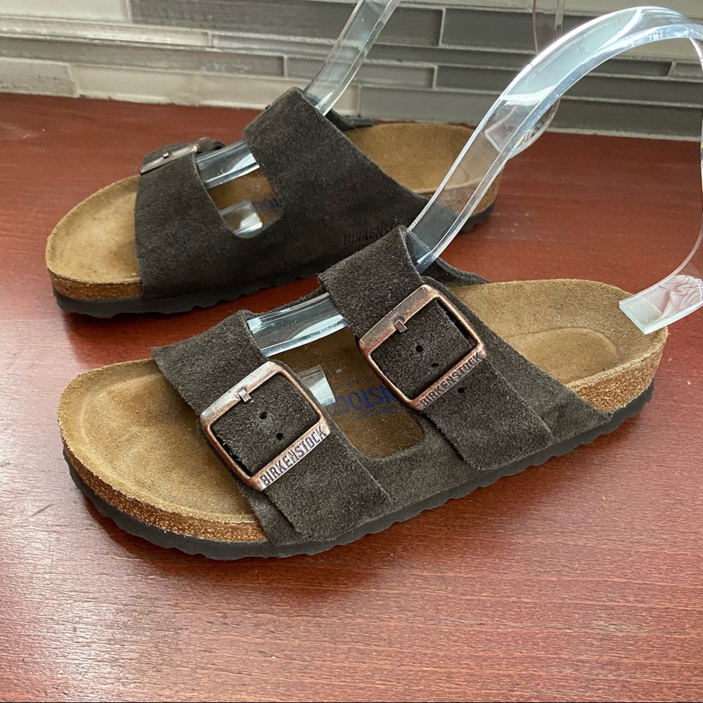 Birkenstock womens 2 strap adjustable leather sandals size 6